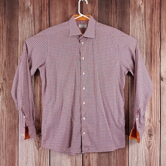 Eton Other - Eton Slim Fit Mens Size 43/17 Button Up Multicolor Check Long Sleeve Dress Shirt